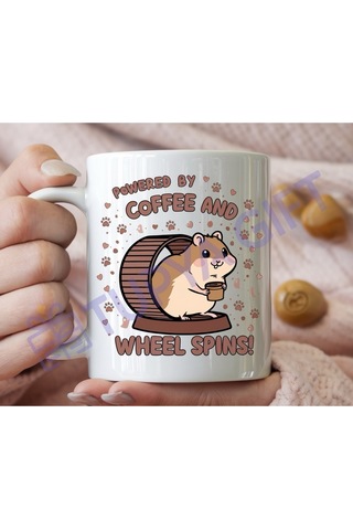 Hamster Temalı Eğlenceli Kahve Kupası Beyaz