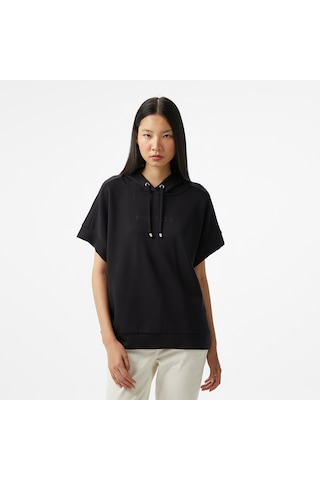 Nautica Kadın Siyah Relaxed Fit Kapüşonlu Sweatshirt Düz 45k500t Siyah
