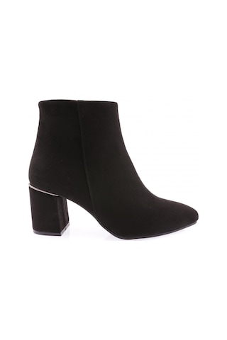 Dgn 111-2164 Kadin Fermuarli Topuklu Kisa Bot 111-2164-R1680 Siyah