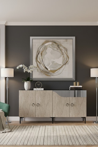 Ka1514 Gama Konsol Ve Tv Sehpası 150cm Beyaz-traverten-silver