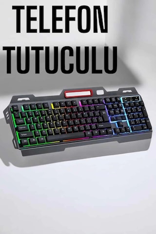 Mey İthalat Led Işıklı Klavye Usb Girişli Rgb Işıklı Q Klavye Mouse li 84688199