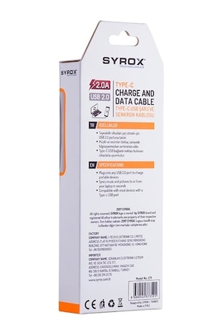 Type-C Usb Şarj Ve Data Kablo 2.0A (120Cm) C71 (356964196)