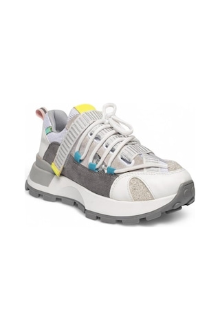 Celira Beyaz Multi Süet Cilt Bağcıklı Spor Ayakkabı Beyaz