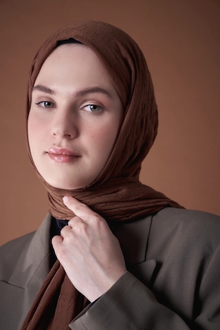 Modakaşmir Kahverengi Bambu Şal Acı Kahverengi