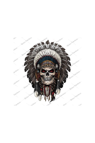 Kurukafa Kızılderili Sticker 00014