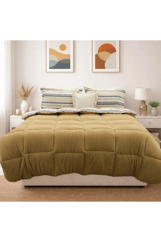 Sherpa Comforter Çift Kişilik Uyku Seti - Kapiçino