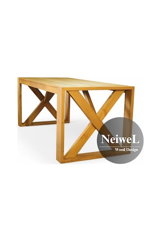 Neiwel Garden Mora Doğal Ahşap Bahçe Yemek Masası-70-100 Açık Ceviz
