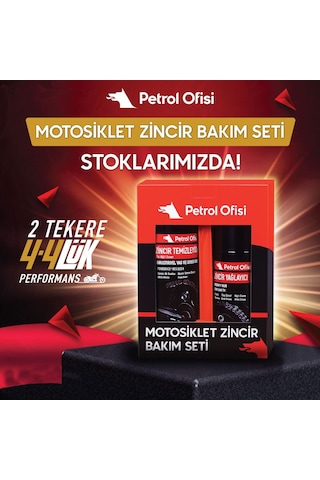 Petrol Ofisi Motosiklet Zincir Bakım Seti Özel Kutu Temizleme Fırçalı Set