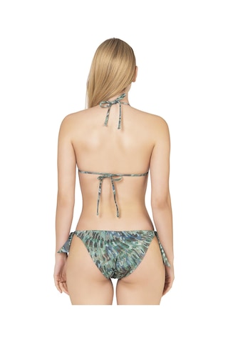 Endeep Kadın Üçgen Yarım Dolgulu Simli Bikini Takımı Mavi-yeşil