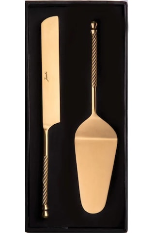 Jumbo Rope 2 Parça Gold Pasta Servis Seti Çelik