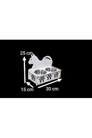 Ahşap Mama Kabı Kedileriniz Için El Yapımı Ve Figürlü