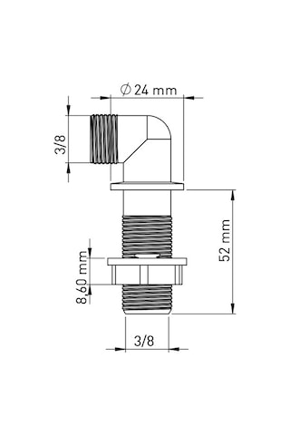 Yapıtaşı Klozet Temiz Su Flex Hortum Baglantı Ara Dirseği 3-8-2ad
