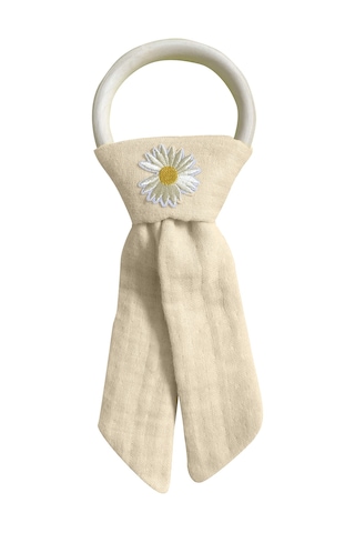 Pamuk Muslin Bebek Diş Kaşıyıcı Yıkanabilir Ahşap Desenli Bej