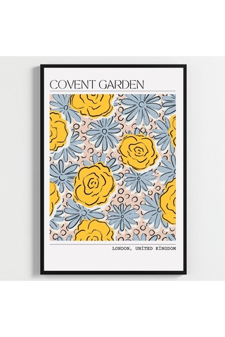 Besay Çiçek Desenli Covent Garden Duvar Posteri-estetik Dekoratif A2 Çerçevesiz