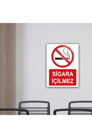 Cam Yönlendirme Levhası Sigara İçilmez 30cm X 40cm