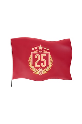 Gsstore Galatasaray 25 Şampiyonluk Elde Sallama Yatay Bayrak 100x150cm U251356