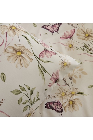 Sarah Anderson Butterflora Çift Kişilik Nevresim Takımı Somon SOMON