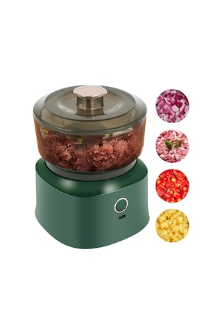 Cbtx Jrq-01 Ev Kablosuz Elektrikli Kıyma Makinesi Mutfak Sarımsak Doğrama Makinesi, Boyut: Çift Tıklama Yeşil