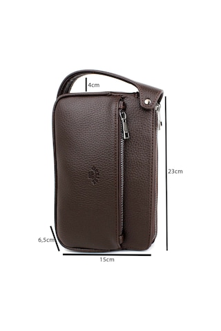 Erkek Seyahat Günlük Çok Bölmeli Portföy Çanta El Çantası Kahverengi