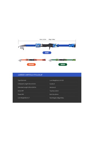 Mufunye Profesyonel Cam Elyaf Malzemeli, Taşınabilir Ve Katlanabilir Tasarıma Sahip, Seramik Kılavuz Halkalı Olta Çubuğu