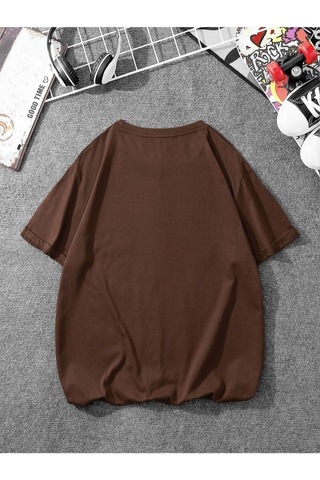 Flood Of Style Kadın Kahverengi Desert Bisiklet Yaka Tshirt