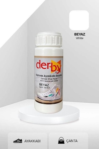 Derby Beyaz Kanvas Bez Kumaş Ayakkabı Boyası 100 Ml Beyaz