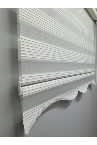 Bbb Dar Pliseli Stor Zebra Perde Beyaz Mz320