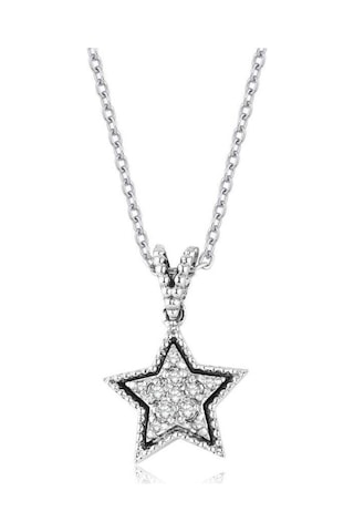 0.06 Karat Pırlanta Yıldız Kolye T13568 Beyaz