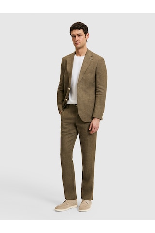 Cacharel Haki Slim Fit Beli Lastikli %100 Keten Pantolon Yesıl