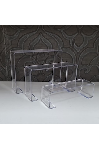 Ayakkabı Standı 3 'lü Merdiven Set Kademeli Pleksi Şeffaf