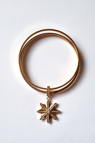 Ajda Bilezik Uyumlu Kutup Yıldızı Çelik Charm Altın