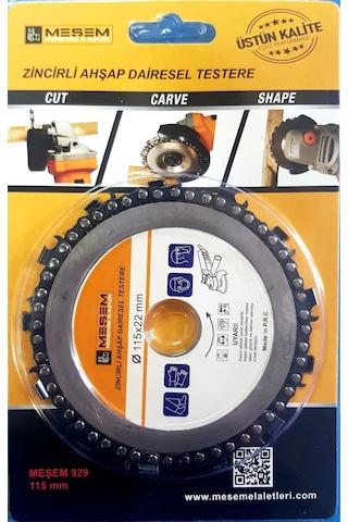 Meşem Zincirli Ahşap Testere 115mm Avuç Taşlama İçin Uygundur