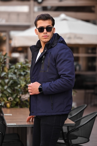 Mero Life Lacivert Su Ve Rüzgar Geçirmez Içi Kürklü Softshell Mont Lacivert