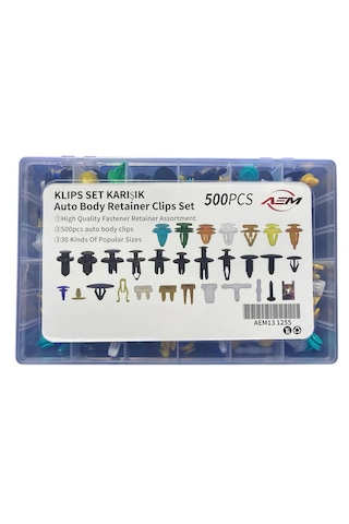 Aem 500 Adet Trim Araba Klips Seti Çamurluk Tampon Döşeme Klipsi