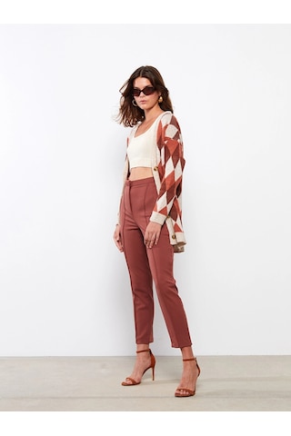LC Waikiki Lcwaıkıkı Classic Bordo Kadın Standart Fit Düz Pantolon Bordeaux