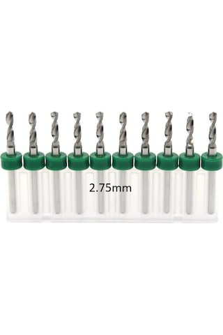 Mikro Karbür PCB Matkap Ucu Metal CNC Sondaj 10lu Set 2.75mm Mikro Karbür PCB Matkap Ucu Metal CNC Sondaj 10lu Set 2.75mm