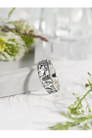 Lucente Şans Ve Mutluluk Yüzüğü 7 Sembol Gümüş 925 211859420 Gri