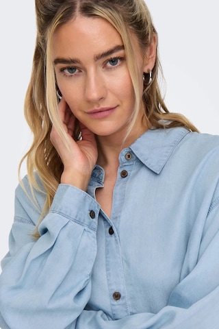 Only Kadın Onlcharıs Düşük Omuz Oversize Uzun Kollu Gömlek 15337928 Mavi Mavi
