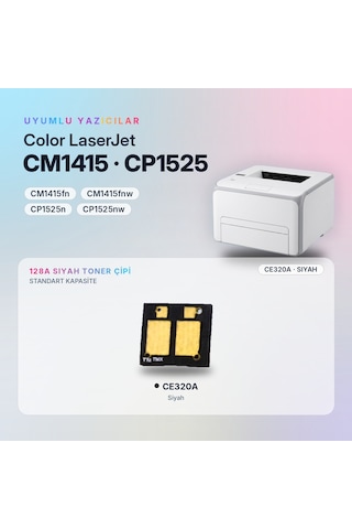 Hp 128a Ce320a / Color Laserjet Cm1415 / Cp1525 Siyah Çip