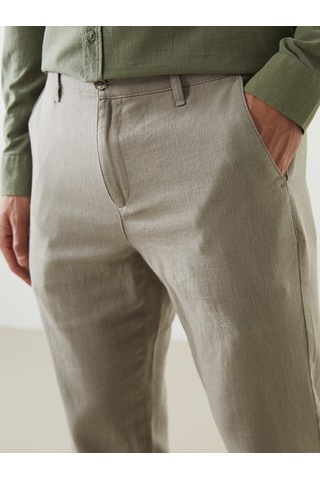 Lcwaıkıkı Classic Yeşil Regular Fit Keten Karışımlı Erkek Chino Pantolon