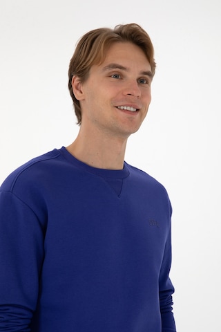 U.S. Polo Assn. Erkek Comfort Fit Bisiklet Yaka Şardonlu Mor Basic Sweatshirt 50313757-VR038