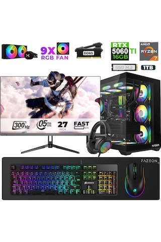 Xaser Star X550 R7-7800X3D 32 GB 1 TB M.2 NVMe SSD 16 GB RTX5060Ti 27" Free Dos Dizüstü Bilgisayar