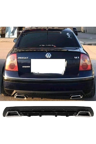 Vw Passat B5 Uyumlu Siyah Difüzör Çiftli Kare Egzoz Görünümlü D Tip Difizör