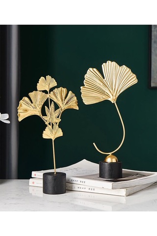 Yaz İçin Ahşap Ginkgo Yaprağı Heykeli, Oturma Odası, Salon, Yatak Odası, Ofis Dekorasyonu, El Yapımı Sanat Heykeli, Asılı Hediye Monolit