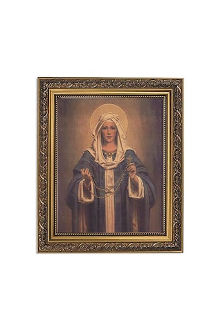 İlham Verici Çerçeveli Baskı Our Lady Of The Rosary, 11wx135h, Kahverengi