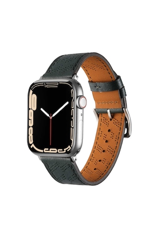 Watch 40mm Uyumlu Krd-76 Pu Deri Kordon Strap Kayış Mkst- Koyu Yeşil