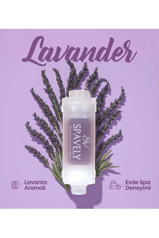 Spavely Lavanta Esanslı Duş Başlığı Filtresi Arıtması Güney Kore Menşei Klor Kireç Karşıtı Hoş Kokulu 150 Gr Beyaz