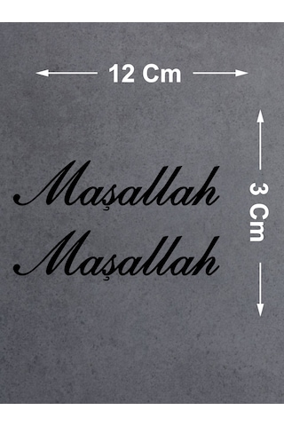Maşallah 2 Adet Sticker - Araba Oto Motosiklet Karavan Cam Sticker - 00054 12x3 Cm