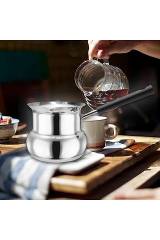 Homyl Kahve Potu Çaydanlık Süt Isıtma Lezzetli Günlük Gümüş