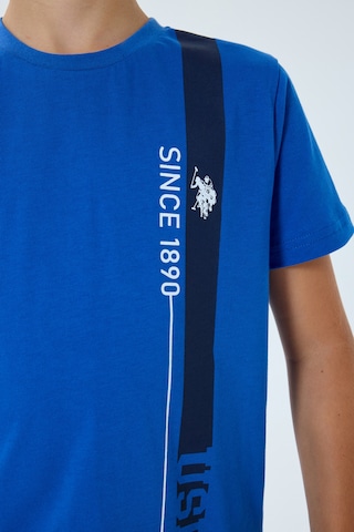 U.s. Polo Assn. 2400 %100 Pamuk Cepli Erkek Çocuk Şort Pijama Takım Cobalt Mavi